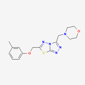 molecular formula C16H19N5O2S B4458766 6-[(3-methylphenoxy)methyl]-3-(4-morpholinylmethyl)[1,2,4]triazolo[3,4-b][1,3,4]thiadiazole 