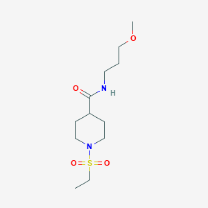 molecular formula C12H24N2O4S B4458770 1-(ethylsulfonyl)-N-(3-methoxypropyl)-4-piperidinecarboxamide 