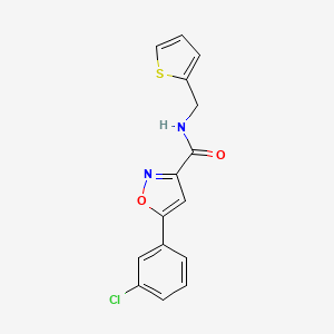 molecular formula C15H11ClN2O2S B4458775 5-(3-chlorophenyl)-N-(2-thienylmethyl)-3-isoxazolecarboxamide 