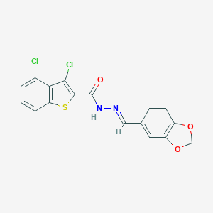 molecular formula C17H10Cl2N2O3S B445878 N'-(1,3-benzodioxol-5-ylmethylene)-3,4-dichloro-1-benzothiophene-2-carbohydrazide 