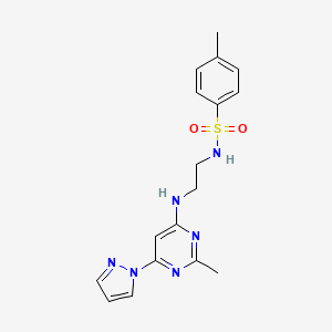 4-methyl-N-(2-{[2-methyl-6-(1H-pyrazol-1-yl)-4-pyrimidinyl]amino}ethyl)benzenesulfonamide