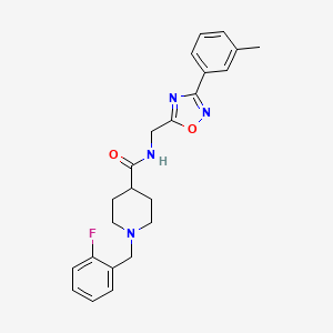 1-(2-fluorobenzyl)-N-{[3-(3-methylphenyl)-1,2,4-oxadiazol-5-yl]methyl}-4-piperidinecarboxamide