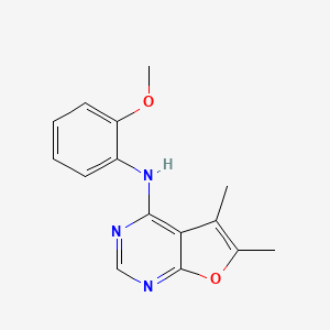 molecular formula C15H15N3O2 B4458818 N-(2-methoxyphenyl)-5,6-dimethylfuro[2,3-d]pyrimidin-4-amine 