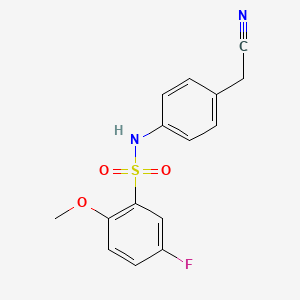 molecular formula C15H13FN2O3S B4458826 N-[4-(cyanomethyl)phenyl]-5-fluoro-2-methoxybenzenesulfonamide 