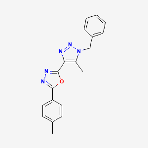 molecular formula C19H17N5O B4458837 2-(1-benzyl-5-methyl-1H-1,2,3-triazol-4-yl)-5-(4-methylphenyl)-1,3,4-oxadiazole 