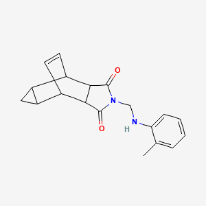 molecular formula C19H20N2O2 B4458858 4-{[(2-methylphenyl)amino]methyl}-4-azatetracyclo[5.3.2.0~2,6~.0~8,10~]dodec-11-ene-3,5-dione 