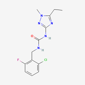 molecular formula C13H15ClFN5O B4458890 N-(2-chloro-6-fluorobenzyl)-N'-(5-ethyl-1-methyl-1H-1,2,4-triazol-3-yl)urea trifluoroacetate 