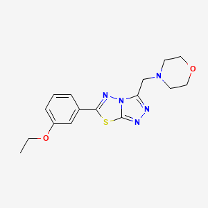 molecular formula C16H19N5O2S B4458913 6-(3-ethoxyphenyl)-3-(4-morpholinylmethyl)[1,2,4]triazolo[3,4-b][1,3,4]thiadiazole 