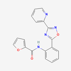 molecular formula C18H12N4O3 B4458942 N-{2-[3-(2-pyridinyl)-1,2,4-oxadiazol-5-yl]phenyl}-2-furamide 