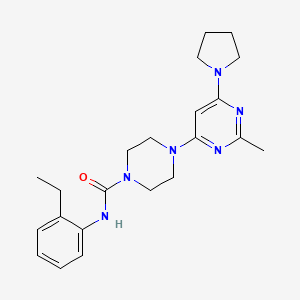 molecular formula C22H30N6O B4458947 N-(2-ethylphenyl)-4-[2-methyl-6-(1-pyrrolidinyl)-4-pyrimidinyl]-1-piperazinecarboxamide 