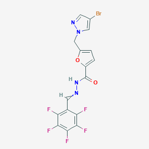molecular formula C16H8BrF5N4O2 B445895 5-[(4-bromo-1H-pyrazol-1-yl)methyl]-N'-(pentafluorobenzylidene)furan-2-carbohydrazide 