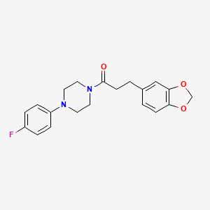 molecular formula C20H21FN2O3 B4458978 1-[3-(1,3-benzodioxol-5-yl)propanoyl]-4-(4-fluorophenyl)piperazine 