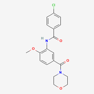 4-chloro-N-[2-methoxy-5-(4-morpholinylcarbonyl)phenyl]benzamide