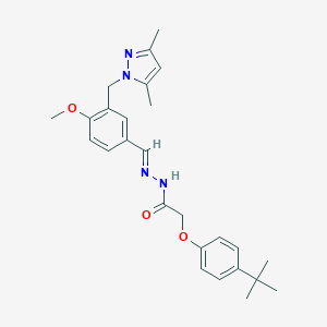 2-(4-tert-butylphenoxy)-N'-[(E)-{3-[(3,5-dimethyl-1H-pyrazol-1-yl)methyl]-4-methoxyphenyl}methylidene]acetohydrazide