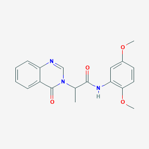 molecular formula C19H19N3O4 B4459017 N-(2,5-dimethoxyphenyl)-2-(4-oxo-3(4H)-quinazolinyl)propanamide 