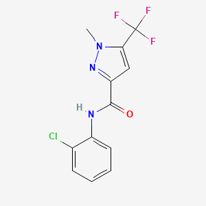 molecular formula C12H9ClF3N3O B4459022 N-(2-chlorophenyl)-1-methyl-5-(trifluoromethyl)-1H-pyrazole-3-carboxamide 