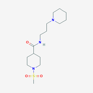 molecular formula C15H29N3O3S B4459030 1-(methylsulfonyl)-N-[3-(1-piperidinyl)propyl]-4-piperidinecarboxamide 