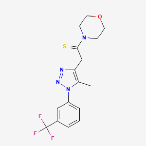 molecular formula C16H17F3N4OS B4459037 4-(2-{5-methyl-1-[3-(trifluoromethyl)phenyl]-1H-1,2,3-triazol-4-yl}ethanethioyl)morpholine 