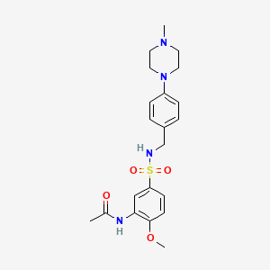 molecular formula C21H28N4O4S B4459046 N-[2-methoxy-5-({[4-(4-methyl-1-piperazinyl)benzyl]amino}sulfonyl)phenyl]acetamide 