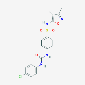 4-{[(4-chloroanilino)carbonyl]amino}-N-(3,4-dimethyl-5-isoxazolyl)benzenesulfonamide