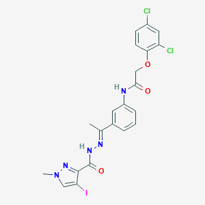 2-(2,4-dichlorophenoxy)-N-(3-{N-[(4-iodo-1-methyl-1H-pyrazol-3-yl)carbonyl]ethanehydrazonoyl}phenyl)acetamide