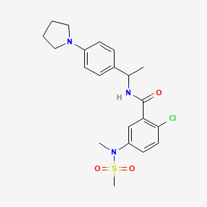 molecular formula C21H26ClN3O3S B4459088 2-chloro-5-[methyl(methylsulfonyl)amino]-N-{1-[4-(1-pyrrolidinyl)phenyl]ethyl}benzamide 