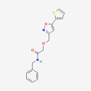 molecular formula C17H16N2O3S B4459157 N-benzyl-2-{[5-(2-thienyl)-3-isoxazolyl]methoxy}acetamide 