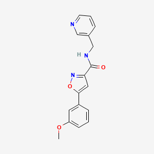 molecular formula C17H15N3O3 B4459191 5-(3-methoxyphenyl)-N-(3-pyridinylmethyl)-3-isoxazolecarboxamide 