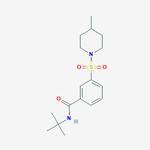 molecular formula C17H26N2O3S B4459240 N-(tert-butyl)-3-[(4-methyl-1-piperidinyl)sulfonyl]benzamide 