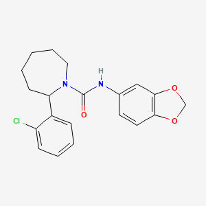 molecular formula C20H21ClN2O3 B4459263 N-1,3-benzodioxol-5-yl-2-(2-chlorophenyl)-1-azepanecarboxamide 