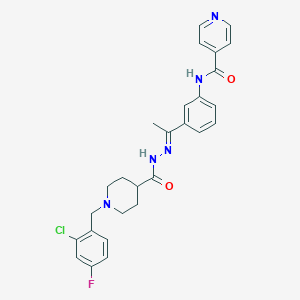 molecular formula C27H27ClFN5O2 B445927 N-[3-(N-{[1-(2-chloro-4-fluorobenzyl)-4-piperidinyl]carbonyl}ethanehydrazonoyl)phenyl]isonicotinamide 