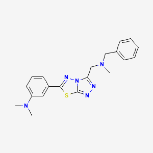 molecular formula C20H22N6S B4459288 3-(3-{[benzyl(methyl)amino]methyl}[1,2,4]triazolo[3,4-b][1,3,4]thiadiazol-6-yl)-N,N-dimethylaniline 