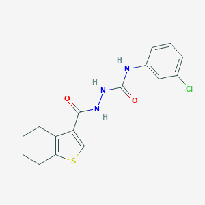 molecular formula C16H16ClN3O2S B445929 N-(3-chlorophenyl)-2-(4,5,6,7-tetrahydro-1-benzothien-3-ylcarbonyl)hydrazinecarboxamide 