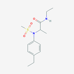 molecular formula C14H22N2O3S B4459302 N~1~-ethyl-N~2~-(4-ethylphenyl)-N~2~-(methylsulfonyl)alaninamide 