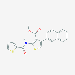 molecular formula C21H15NO3S2 B445932 Methyl 4-(2-naphthyl)-2-[(2-thienylcarbonyl)amino]-3-thiophenecarboxylate 