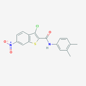molecular formula C17H13ClN2O3S B445934 3-chloro-N-(3,4-dimethylphenyl)-6-nitro-1-benzothiophene-2-carboxamide 