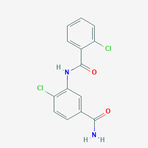 molecular formula C14H10Cl2N2O2 B4459352 4-chloro-3-[(2-chlorobenzoyl)amino]benzamide 