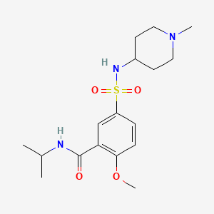 molecular formula C17H27N3O4S B4459359 N-isopropyl-2-methoxy-5-{[(1-methyl-4-piperidinyl)amino]sulfonyl}benzamide 