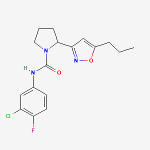 N-(3-chloro-4-fluorophenyl)-2-(5-propyl-3-isoxazolyl)-1-pyrrolidinecarboxamide