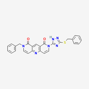 2-benzyl-8-[3-(benzylthio)-1H-1,2,4-triazol-5-yl]pyrido[4,3-b]-1,6-naphthyridine-1,9(2H,8H)-dione