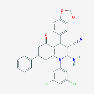 2-Amino-4-(1,3-benzodioxol-5-yl)-1-(3,5-dichlorophenyl)-5-oxo-7-phenyl-1,4,5,6,7,8-hexahydro-3-quinolinecarbonitrile