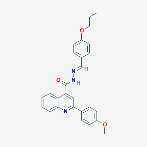 molecular formula C27H25N3O3 B445940 2-(4-methoxyphenyl)-N'-(4-propoxybenzylidene)-4-quinolinecarbohydrazide 