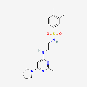 3,4-dimethyl-N-(2-{[2-methyl-6-(1-pyrrolidinyl)-4-pyrimidinyl]amino}ethyl)benzenesulfonamide