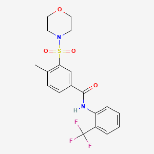 molecular formula C19H19F3N2O4S B4459426 4-methyl-3-(4-morpholinylsulfonyl)-N-[2-(trifluoromethyl)phenyl]benzamide 