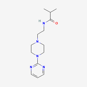 molecular formula C14H23N5O B4459434 2-methyl-N-{2-[4-(2-pyrimidinyl)-1-piperazinyl]ethyl}propanamide 