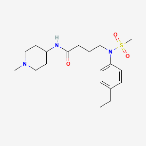 4-[N-(4-ETHYLPHENYL)METHANESULFONAMIDO]-N-(1-METHYLPIPERIDIN-4-YL)BUTANAMIDE