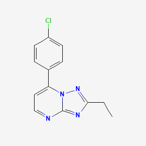 molecular formula C13H11ClN4 B4459478 7-(4-chlorophenyl)-2-ethyl[1,2,4]triazolo[1,5-a]pyrimidine 