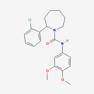 molecular formula C21H25ClN2O3 B4459514 2-(2-chlorophenyl)-N-(3,4-dimethoxyphenyl)-1-azepanecarboxamide 