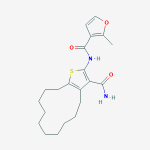 N-(3-carbamoyl-4,5,6,7,8,9,10,11,12,13-decahydrocyclododeca[b]thiophen-2-yl)-2-methylfuran-3-carboxamide