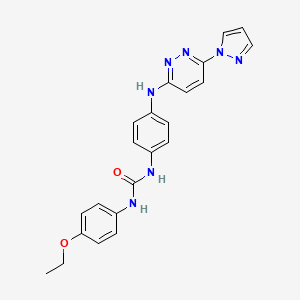 molecular formula C22H21N7O2 B4459533 N-(4-ethoxyphenyl)-N'-(4-{[6-(1H-pyrazol-1-yl)-3-pyridazinyl]amino}phenyl)urea 